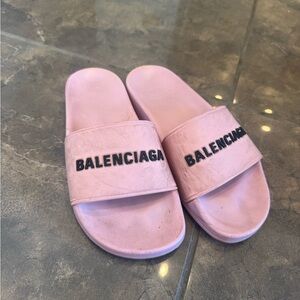 Balenciaga pink slides